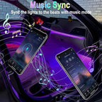 Car Interior Lights, 12V LED Strip Lights with Cigarette Lighter Adapter, Ambient Car Lighting Kit, App & Remote Control Music Sync Color Change Strip Lights for SUVs & Trucks (48LED Beads)