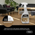 WOCA Denmark Oil Refreshing Soap Spray Natural – Ready-to-Use Cleaner & Rejuvenator for White Oiled Wood Floors | Plant-Based, Food Contact Safe | Cleans, Re-oils, Protects & Maintains Matte Finish