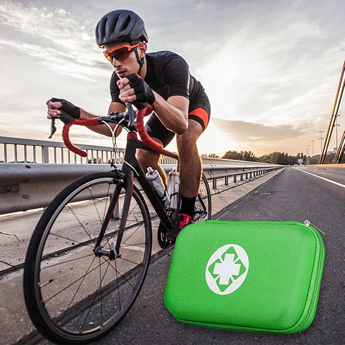 276 Car First Aid Kit for Business, Portable First Aid Kits Travel Szie Emergency Essentials Supplies for Outdoor Activities Skating Boating, Green AMORNING