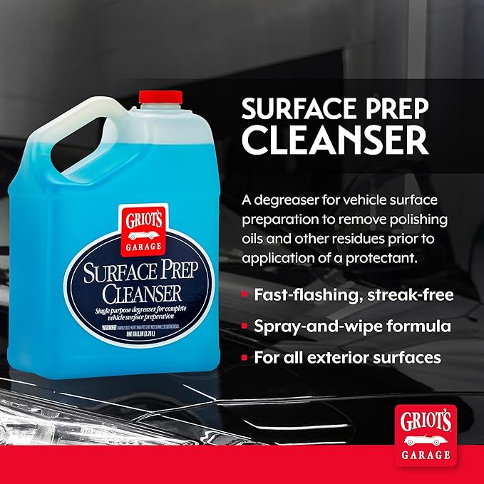 Griot's Garage Surface Prep Cleanser for Car Detailing and Cleaning – Dirt, Grime, Wax and Grease Remover – Use Before Applying Protective Surface Coatings, 10999, One Gallon