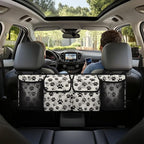 Black Dog Paw Print Trunk Hanging Storage Bag Large Capacity Car Back Seat Organizer with 4 Storage Bags,Space Saving Expert