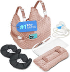 Zomaple Mastectomy Recovery Pillow with Strap, Swirly Gel Pack, Seat Belt Cover & Shower Lan – Post Mastectomy Must Haves, Breast Augmentation/Reduction & Mastectomy Recovery Supplies – Washable Cover
