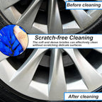 Wheel Brush Kit, Soft Drill Wheel Cleaner Brush, No Scratches Highly Dense Car Cleaning Brush Set for Wheels, Rims, Engines, Exhaust(Blue/White,2Pcs)