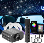CHINLY Meteor Twinkle 500pcs 13.1ft (0.03in+0.04in+0.06in) Fiber Optic Lights Star Headliner kit+Shooting Stars Light kit, Music Mode Bluetooth APP Control Remote, for Star Headliner/Home Ceiling