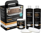 Furniture Clinic Leather Complete Restoration Kit | with Leather Recoloring Balm, Cleaner, 2-in-1 Protection Cream & Conditioner, Sponge, and Cloth | Repair Kit for Furniture (Dark Grey)