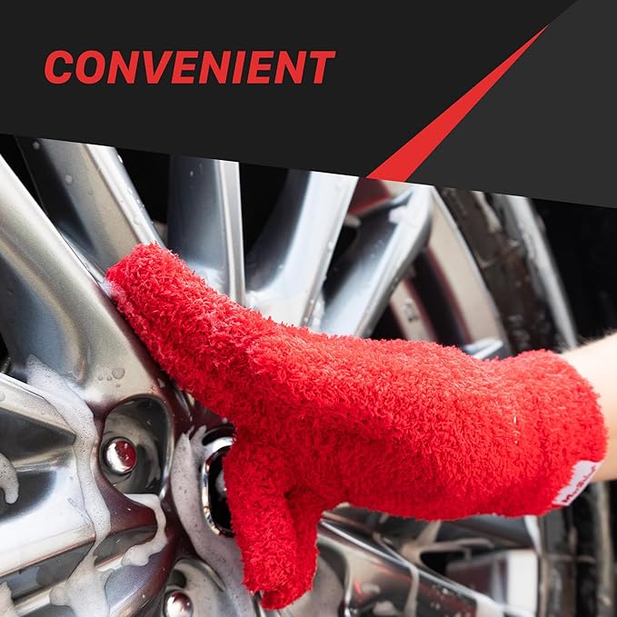 Maxshine Universal Plush Microfiber Gloves | Ultra-Soft Wash Gloves for Car Detailing | Scratch-Free Reusable Cleaning Accessory | Perfect for Reaching & Cleaning Small Areas on Cars & Auto Surfaces