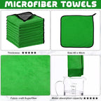 Tallew 50 Pcs Microfiber Towels:16"x16" Microfiber Drying Towels Bulk Micro Fiber Car Cleaning Cloth for Cars Drying Washing Polishing Office Windows Cleaning Household Supplies (Green,Gray)