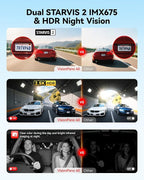 REDTIGER 4 Channel 360° View Dash Cam, Dual STARVIS 2, 2.5K*2+1080P*2 Dashcam Front and Rear Inside Left Right, 5.8GHz WiFi, 8 IR Lights Night Vision, 4 Adjustable Lenses, Included 128GB Card (VP40)