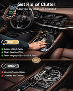Retractable Car Phone Charger for Samsung S26 S25 Android, 4 in 1 Fast USB C Car Charging Adapter with 2 Flexible USB C Cable, USBC Cigarette Lighter Gift for Men Car Gadgets Electronics Accessories