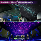 ATOKEE 32W Dual Color Starlight Headliner Kit, Sound Activated Fiber Optic Star Roof Lights with APP/Remote Control, 600pcs 0.03in 9.8ft