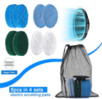 Electric Spin Scrubber Replacement Brush Heads Set, 8 Pieces, Multiple Brushes for Bathroom,Kitchen,Glass, Leather, Car Cleaning
