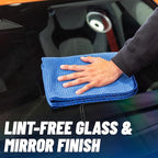 Chemical Guys Waffle Weave Glass and Window Microfiber Towel Blue 2 Pack (24" x 16") - Streak-Free Towel for Glass, Mirrors, and Windows (MIC70802)