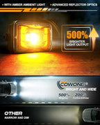 1000% Bright 4 Inch LED Fog Lights with Patented Amber Ambient Lights Compatible with Ford F150 2015-2020,2017-2019 F250 F350 F450 F550 Super Duty Bumper Driving Fog Lights Assembly