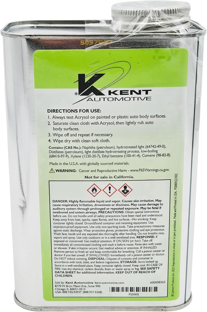 INSTALLBAY P20005 - Kent Spray Products - ACRYSOL 1 QT (INSTALLBAYP20005)