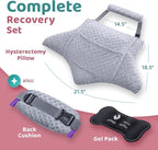 Zomaple Recovery Hysterectomy Pillow with Strap, Gel Pack & Lumbar Support – Post Abdominal Surgery Must Haves – Ideal for C-Section, Laparoscopic & Hernia Healing Comfort