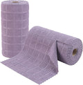 Ferdilan 80 Pack Microfiber Cleaning Cloth Roll,Lint Free Rags Paper Towels & Tear Away Reusable Towels,Washable Shop Rags,Wash Cloths Dish Rags(12" x 12") for Car Kitchen Window Garage-Dark Purple