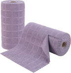 Ferdilan 80 Pack Microfiber Cleaning Cloth Roll,Lint Free Rags Paper Towels & Tear Away Reusable Towels,Washable Shop Rags,Wash Cloths Dish Rags(12" x 12") for Car Kitchen Window Garage-Dark Purple