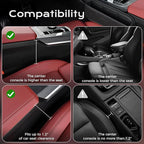 Coverado Universal Car Seat Gap Filler Organizer, Premium Suede Leather Car Seat Side Gap Filler, Seat Gap Storage Box for Suv Truck, Car Interior Accessories, Black-1pc