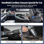 Portable Car Vacuum Cleaner High Power 17500Pa, Lightweight Mini Vacuum Cleaner, Hand Held Vacuum with LED 3-Speed Display, Multiple Attachments, Car Cleaning Kit Interior, Ideal Gift for Cars Owners