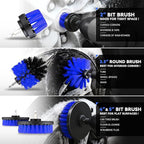 Auto Dynasty Car Detailing Kit, 19PCS Car Detailing Brush Set for Interior Exterior Wheels, Professional Car Care Cleaning Wash Kit with Duster for Air Vent, Car Accessories (Blue)