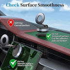 PlusAcc Vacuum Magnetic Phone Holder for Car, Suction Cup Phone Mount for MagSafe, 360°Rotatable Strong Magnet Stand for iPhone 16/15/14/13 in Smooth Surface (No Charging)
