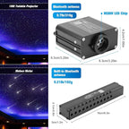 CHINLY Meteor Twinkle 550pcs 9.8ft 0.03in Fiber Optic Lights Star Headliner Kit, Bluetooth APP Controlled Remote, RGBW Star Lights for Ceiling/Headliner/Theater