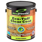Eco-Tuff Finish Polyurethane Clear Coat — UV Resistant & Non-Toxic Wood Sealer — Clear Protective Water Based Sealant for Concrete Surface, Wood Floor, Cabinet, Countertop,Furniture — 1 Gallon — Gloss