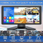 RV Backup Camera System with 10.36’’ 4K Monitor for RV Truck Bus Trailer with 4 Rear/Side View 1080P HD Cameras 4 Splits Touch Screen DVR Recording IP69 Waterproof Bluetooth Music Video Avoid Blind