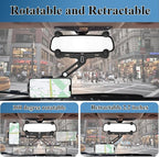 Phone Mount for Car, Rear View Mirror Phone Holder, Rotatable and Retractable Car Phone Holder Mount Rearview Mirror Phone Holder for Car Compatible with iPhone Samsung Cell Phones (Pink)