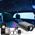 CHINLY 16W 650pcs 0.03in 13.1ft Fiber Optic Lights Star Ceiling Headliner Light Kit, APP Car Use Bluetooth RGBW LED, Remote Music Mode Optical Fiber+Adapter+Cigarette Lighter for Car/Home Theater