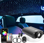 CHINLY 16W 650pcs 0.03in 13.1ft Fiber Optic Lights Star Ceiling Headliner Light Kit, APP Car Use Bluetooth RGBW LED, Remote Music Mode Optical Fiber+Adapter+Cigarette Lighter for Car/Home Theater