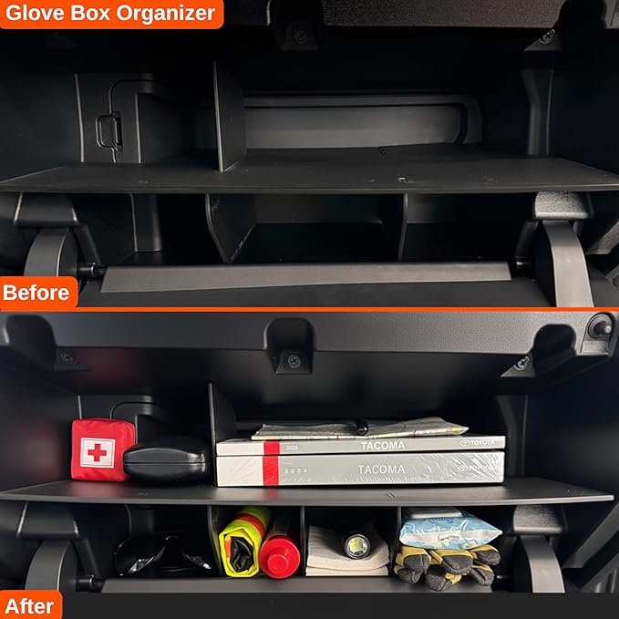 Vehicle OCD - Center Console Divider, Tray, and Glove Box Organizer for Toyota Tacoma (2016-2023) - Made in USA - SLX501