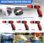 16 IN 1 Car Wash Foam Gun, Foam Cannon, Adjustable Hose Wash Sprayer with 2.5 to 6 Bars Foam Blaster, Suitable for Car Cleaning and Garden Use with 1/2” Quick Connector