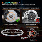Nilight 4PCS 15.5inch Double Row LED Wheel Ring Lights RGB with APP and Remote Control Neon Lights w/Turn Signal and Braking Function Dual Row for Car Van SUV Truck