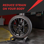Maxshine Universal Red Wheel & Rim Detailing Rolling Stand | 360° Rotating Tire Stand for Wheel Wash, Ceramic Coating & Tire Shine | Heavy-Duty Rim Roller Stand for Professional Auto Detailing