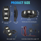 Nilight RGBW LED Rock Lights Kit, 6 Pods 22LED Wide Angle Remote & Bluetooth App Dual Control with Music Modes Multicolor Underglow Neon Wheel Well Light Fit for ATV UTV SUV Offroad Truck RZR Boat
