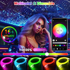 Luxury Starlight Headliner Kit 1000 Piece 32W Twinkle & Meteor Dual-Engine 200 Shooting Stars RGBW Fiber Optic Lights Music Sync Modes - Headliner Kit for Truck SUV Jeep Sunroofs, Curved Ceiling