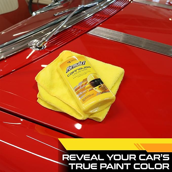 Formula 1 Carnauba Liquid Car Wax, High Gloss Shine & Protection for Auto Paint, Advanced Micropolishing to Remove Haze & Restore Vehicle Paint, 16 oz