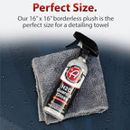 Adam's Borderless Grey Microfiber Towel (6pk) - Premium Ultra Soft Car Detailng Towel Cloths, 480gsm - Safe for Car Wash, Home Cleaning & Pet Drying Cloths (16 Inch x 16 Inch)