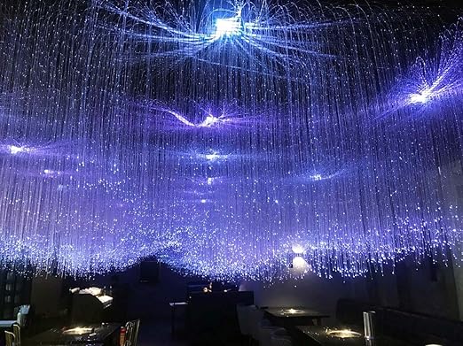 AZIMOM PMMA Plastic Flash Point Fiber Optic Strands 100PCS 0.04IN 9.8ft Side Glow Curtain Waterfall Optical Fiber Cables for LED Light Engine Driver Source Decoration