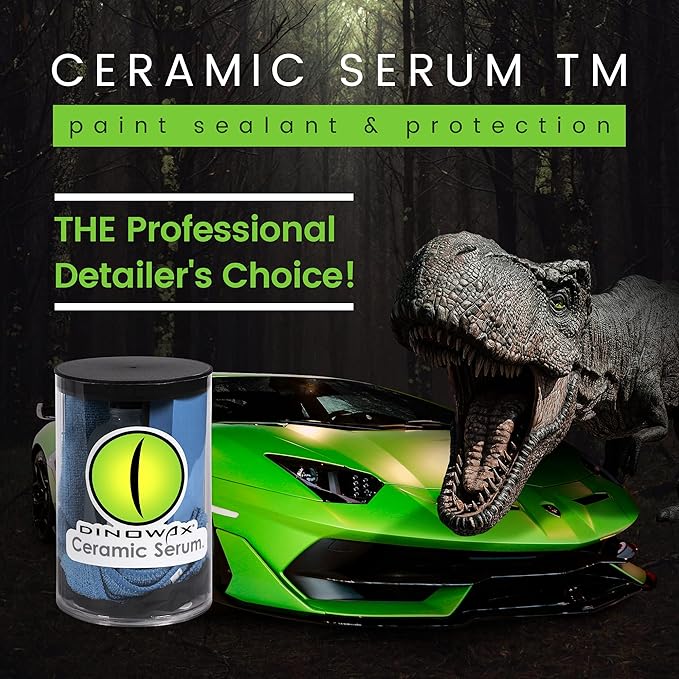 Dinowax - Ceramic Serum Kit, Ceramic Coating, Detailing Kit, Car Detailing Supplies, Protect Collection, 4 Oz Serum with Application Accessories