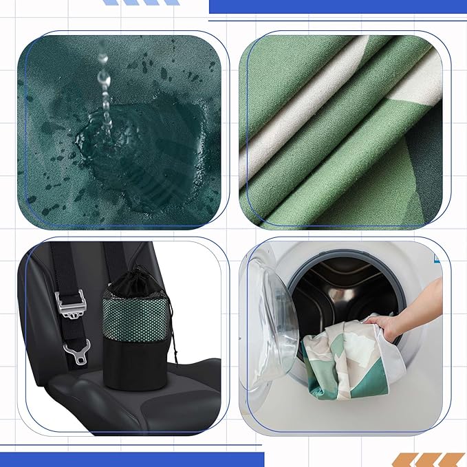 Hahafelt 2 Pack Car Seat Towel Cover and Athletic Running Towel with Storage Bags, Sweat Washable Gym Seat Protector Non Slip for Dog Pet Workout Running Outdoor Sport Activities(Yosemite)