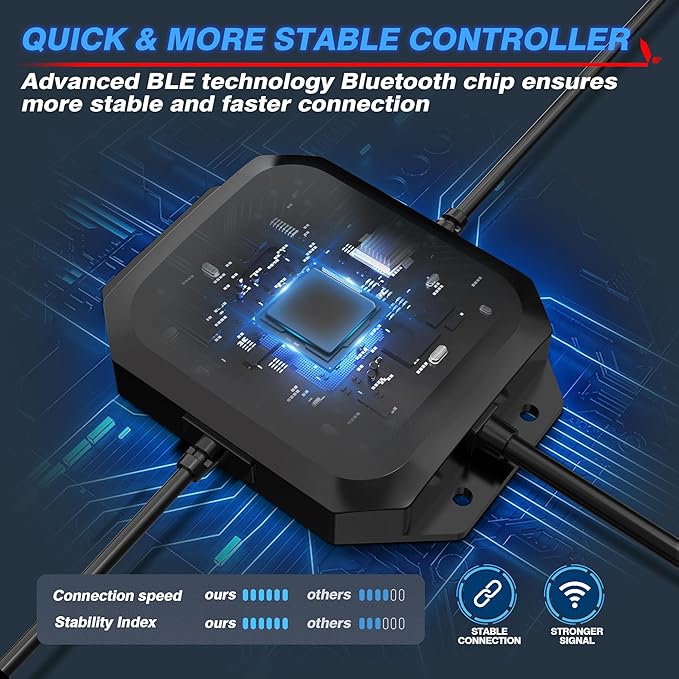 MICTUNING Y1 RGB+IC Dream Color Rock Lights - Upgraded 12 Pods Underglow Light with Chasing Effect, Wheel Well Light with Wiring Switch Kit, Bluetooth APP Control, Extensible Up to 24 Pods