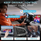 2 in 1 Wireless CarPlay Adapter for iPhone iOS 10+, Android Auto Adapter for Android 11+ Converts Wired to Wireless CarPlay Compatible with 800+ Car Models (2016+)