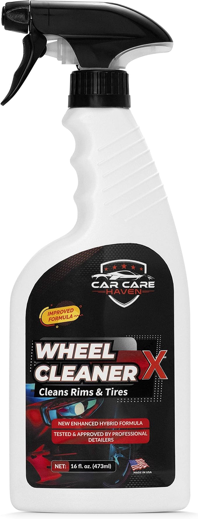 Wheel Cleaner X (16oz) - Non-Acid Tire & Brake Dust Spray - Ideal for Alloy, Aluminum, Chrome & Paint Degreaser, Automotive Shine