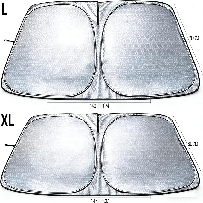 Graphene Car Sun Shade for Scion xB 2004-2015, Blocks UV Rays, Actively Dissipates Heat, Odorless and Easy to Fold Grey_L