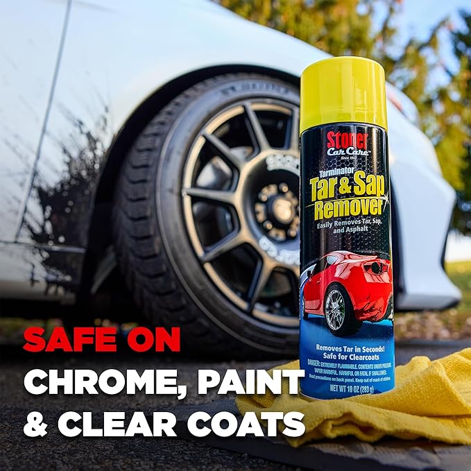 Stoner Car Care 91154 Tarminator Tar, Sap, and Asphalt Remover – Fast Acting Tar and Sap Remover for Cars – Clear Coat Safe Auto Cleaner for Paint, Chrome and Wheels – 10 oz