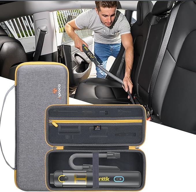 Aproca Grey Portable Hard Storage Case, for Fanttik V8 Apex/Slim V8 Mate Cordless Car Vacuum and Accessories (Case Only)