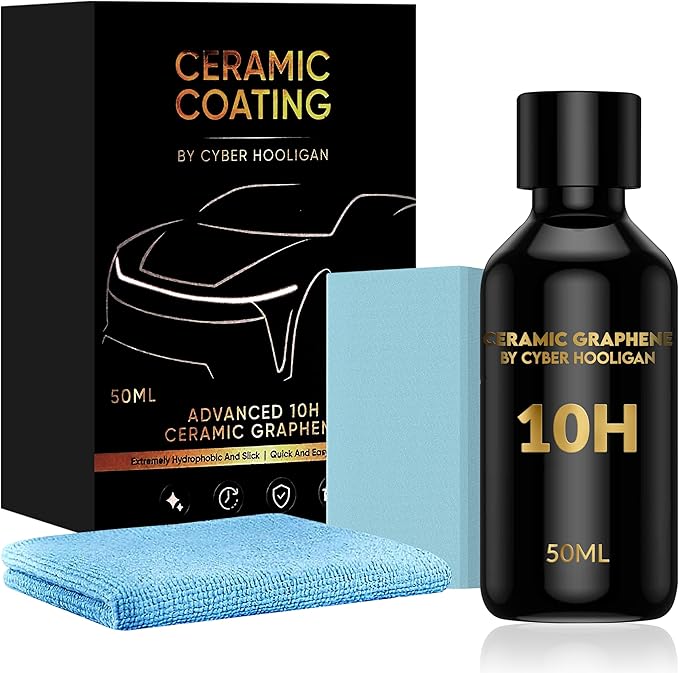 Premium 10H Graphene Ceramic Coating Kit (1x50ml) - Ultra-Durable Car Protection, Car Detailing Kit, High Gloss Finish, Easy to Apply