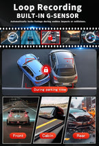 4K Dash Cam Front and Rear, G-Sensor, Free 64GB Card Included, 5.8GHz WiFi with Dash Camera for Cars, Time-Lapse Recording, 3" HD IPS, 24H Parking Mode,Night Vision